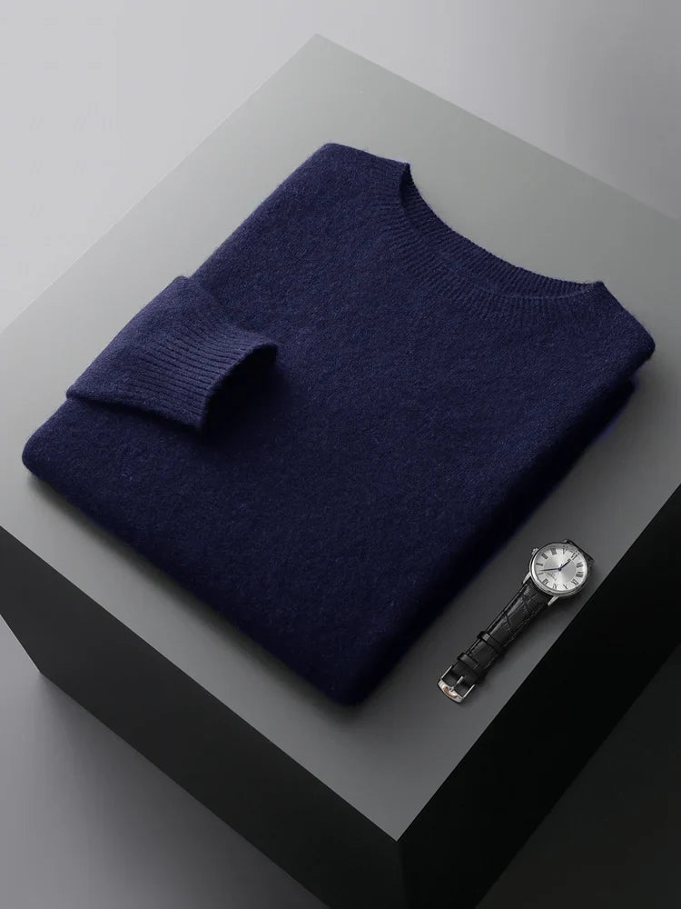 Lumen | Luxe Merino Rundhals-Pullover für Männer