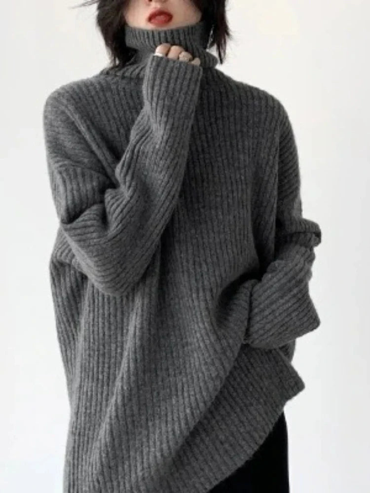 Althea | Kaschmir Oversized Ripp-Turtleneck
