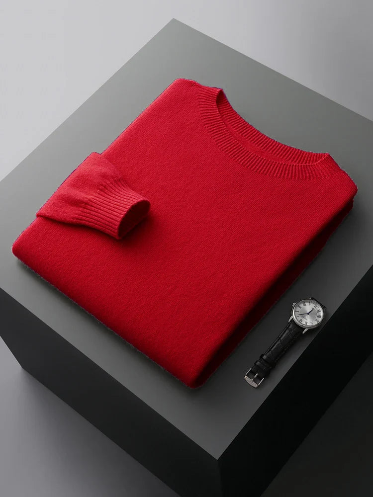 Lumen | Luxe Merino Rundhals-Pullover für Männer
