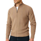 Apex | Luxuriöser Vollzipper-Rippstrick-Cardigan für Männer