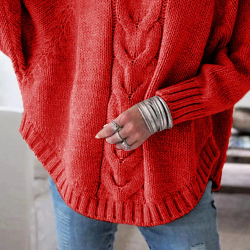 Lumina | Kaschmir Zopfstrick Poncho Pullover