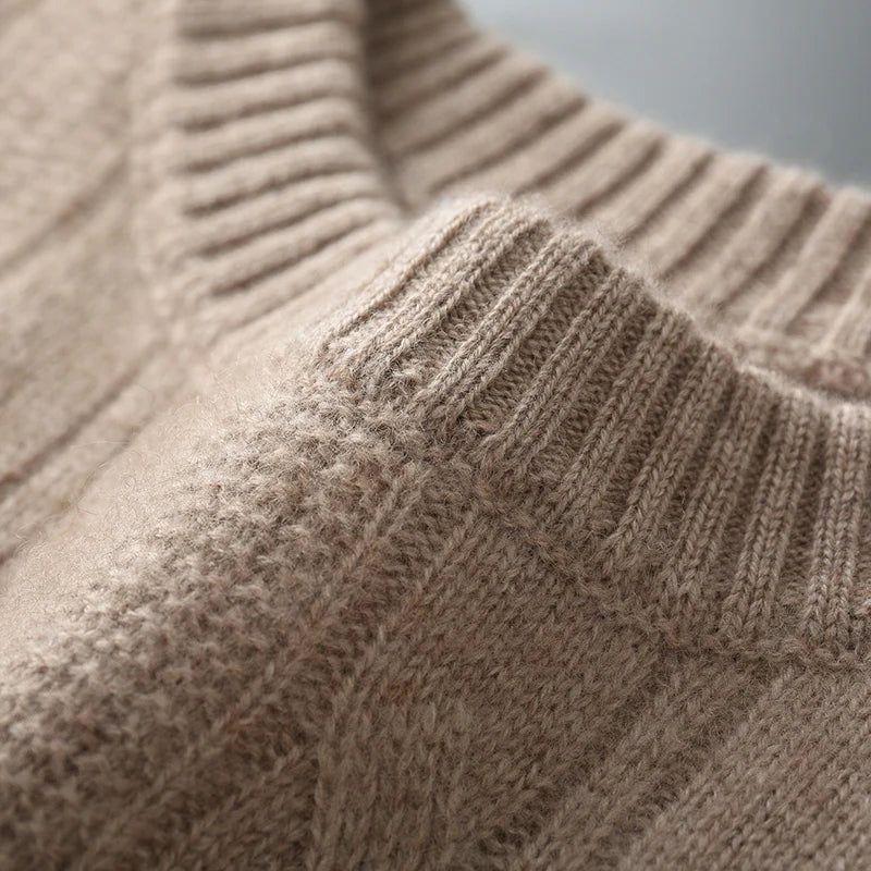 Ferro | Luxus Merino Kabelstrick-Pullover für Männer
