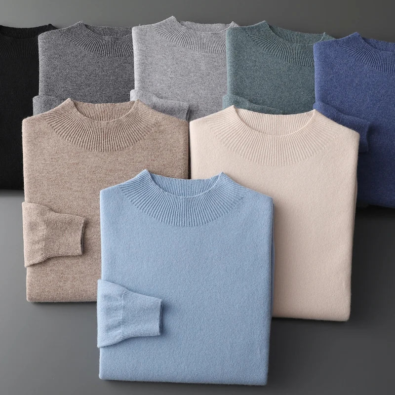 Verto | Pure Cashmere Mock Neck Pullover für Männer