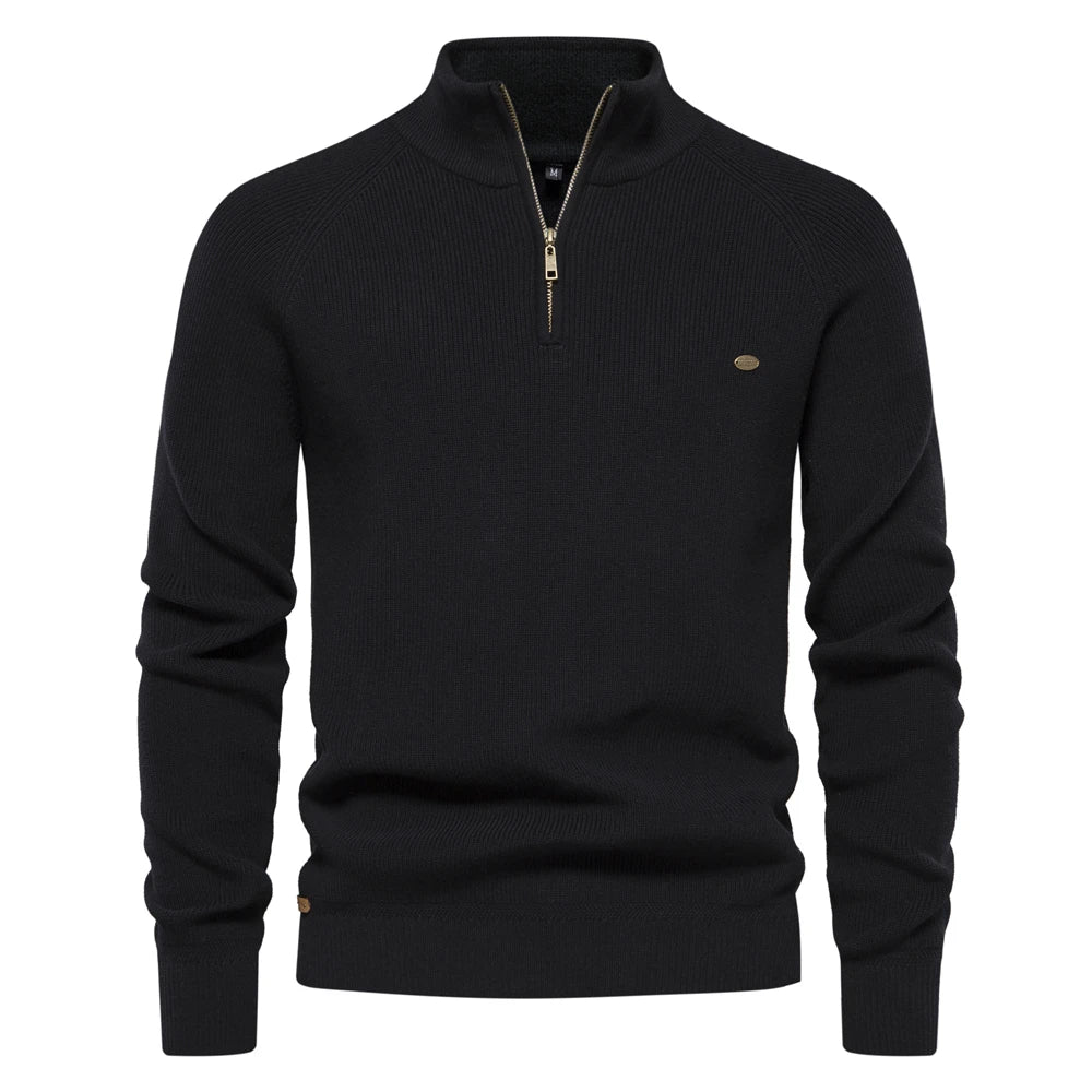 Rheinford & Co.™ | Luxus Wolle Halb-Zip Pullover für Männer