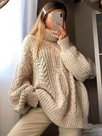 Gwenora London | Texturiert Kaschmir Rollkragenpullover