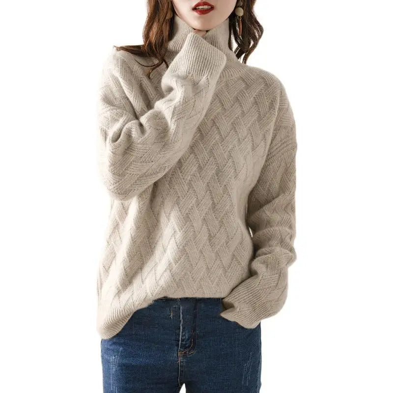 Briony London | Chevron Kaschmir Rollkragen