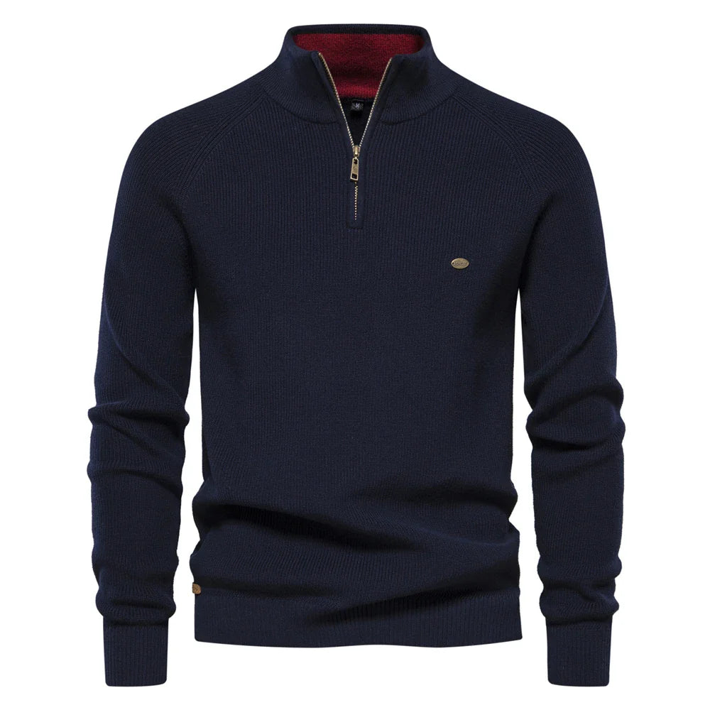Rheinford & Co.™ | Luxus Wolle Halb-Zip Pullover für Männer