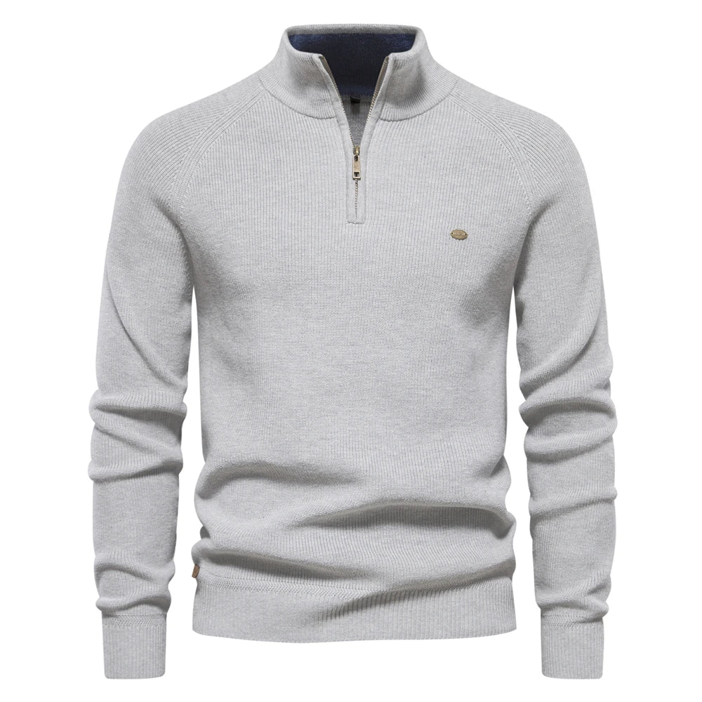 Rheinford & Co.™ | Luxus Wolle Halb-Zip Pullover für Männer
