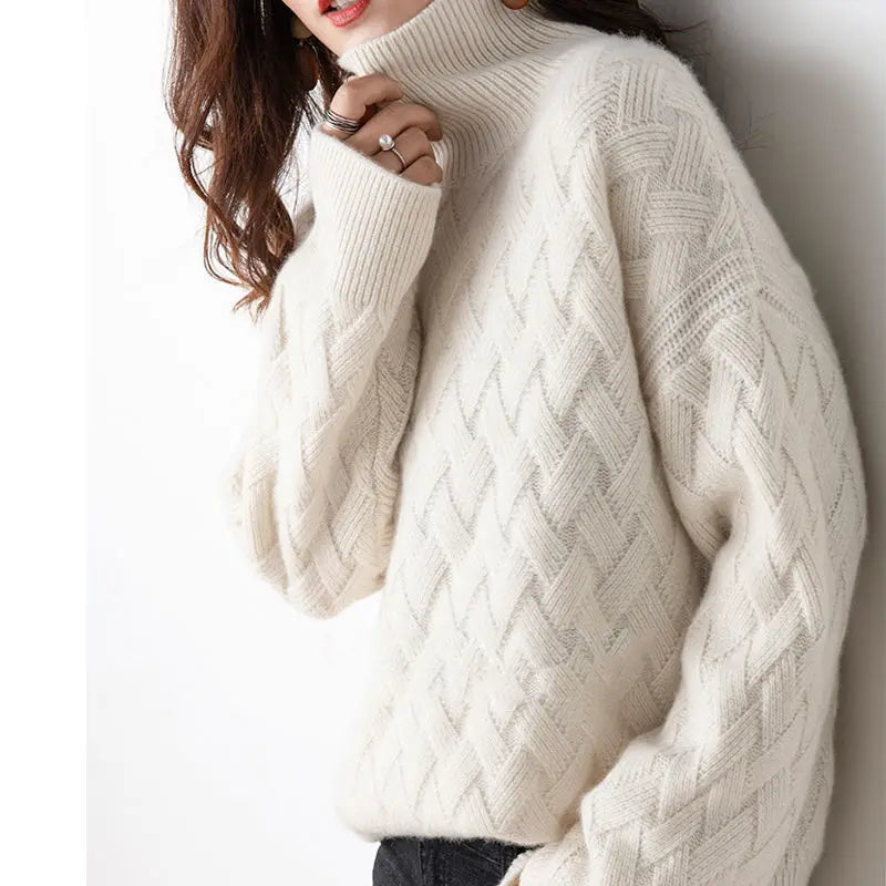 Briony London | Chevron Kaschmir Rollkragen