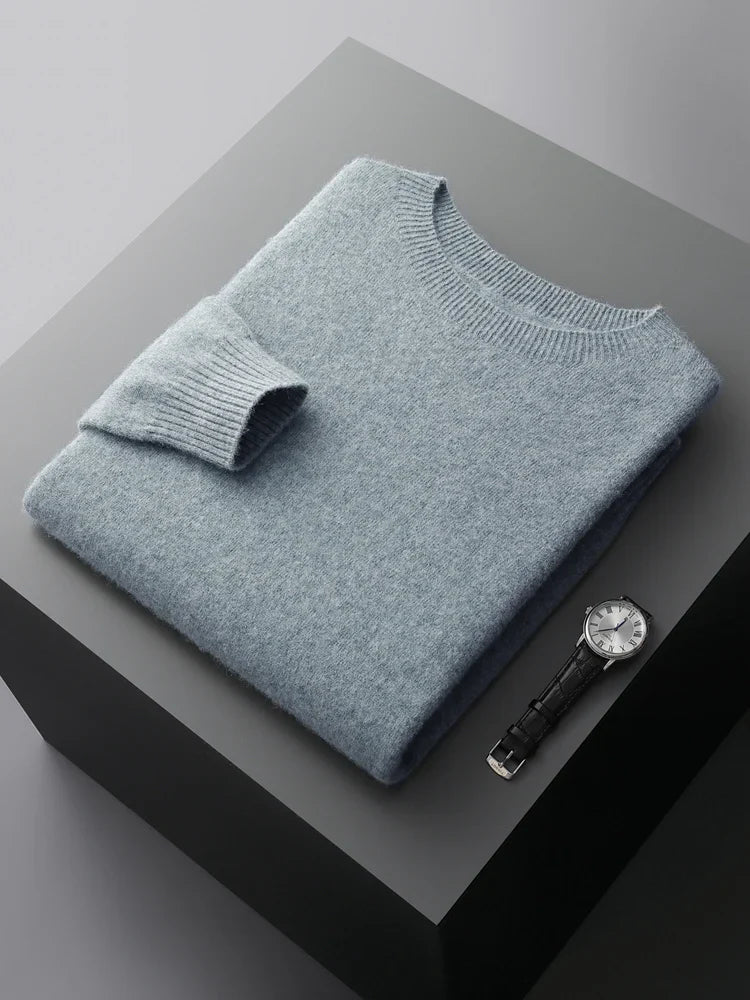 Lumen | Luxe Merino Rundhals-Pullover für Männer