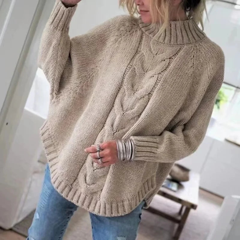 Lumina | Kaschmir Zopfstrick Poncho Pullover