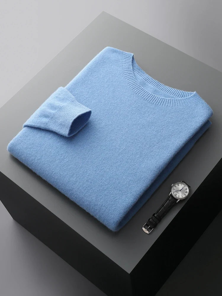 Lumen | Luxe Merino Rundhals-Pullover für Männer