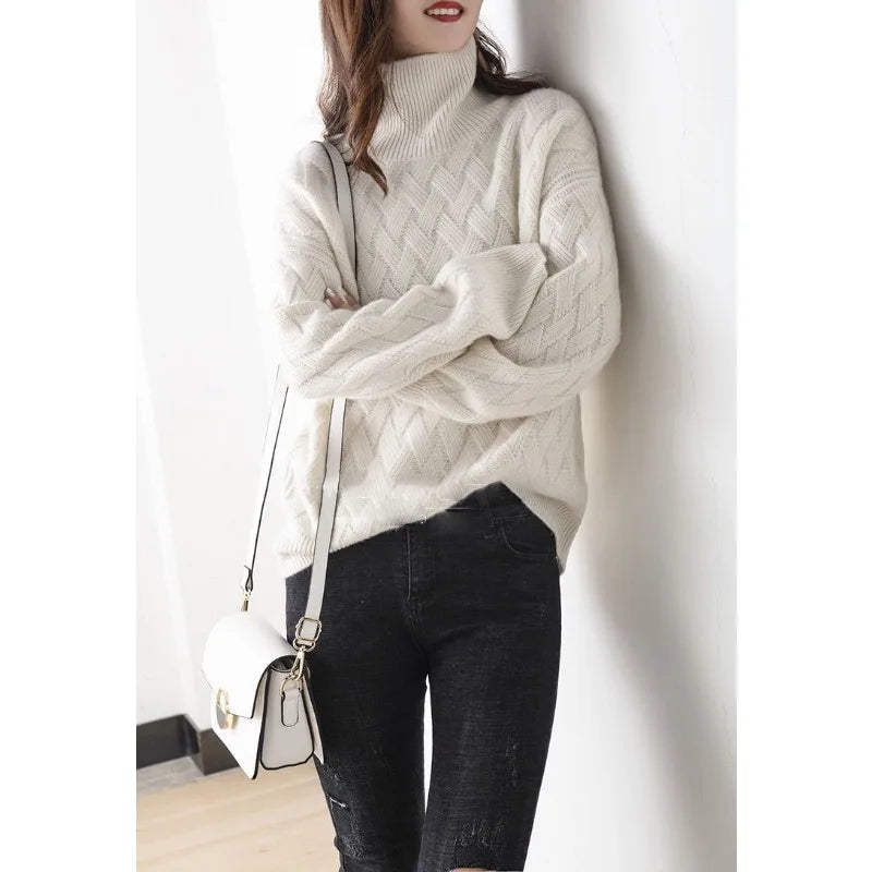 Briony London | Chevron Kaschmir Rollkragen