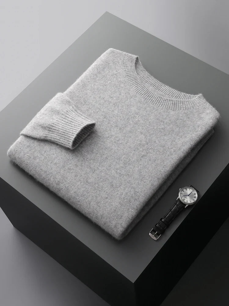 Lumen | Luxe Merino Rundhals-Pullover für Männer