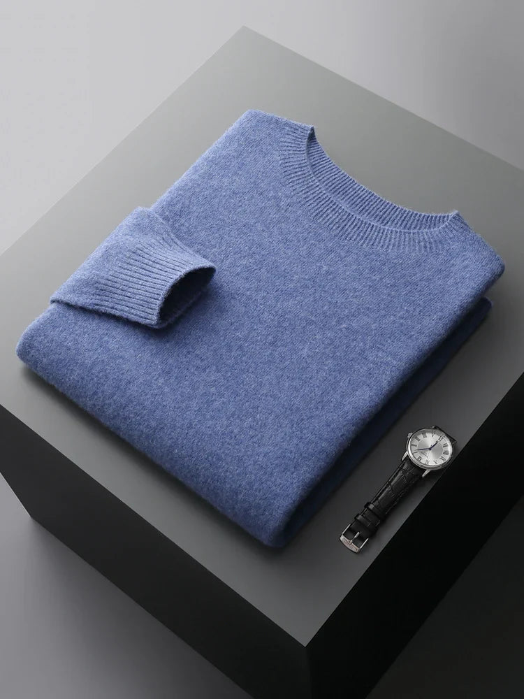 Lumen | Luxe Merino Rundhals-Pullover für Männer