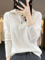 Lunara | Kaschmir Zip-Neck Pullover