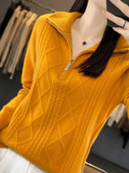 Lunara | Kaschmir Zip-Neck Pullover