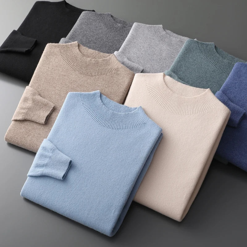 Verto | Pure Cashmere Mock Neck Pullover für Männer