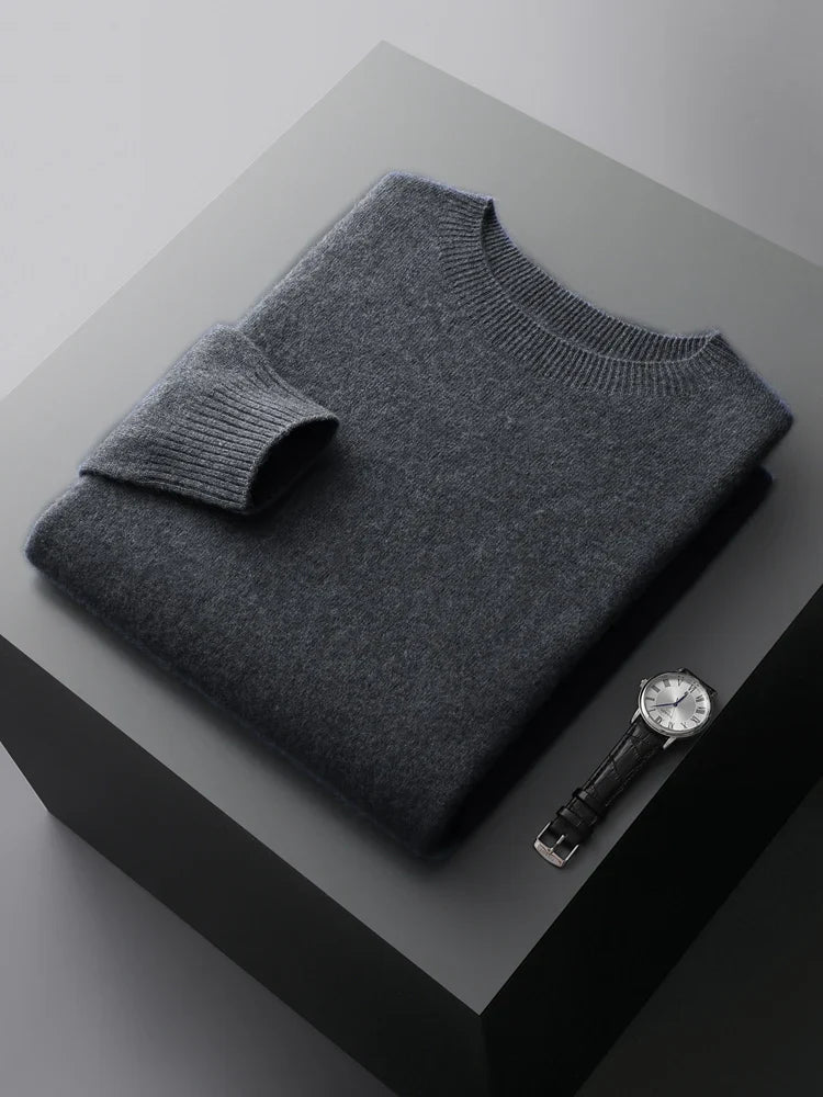 Lumen | Luxe Merino Rundhals-Pullover für Männer