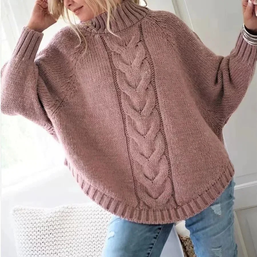 Lumina | Kaschmir Zopfstrick Poncho Pullover
