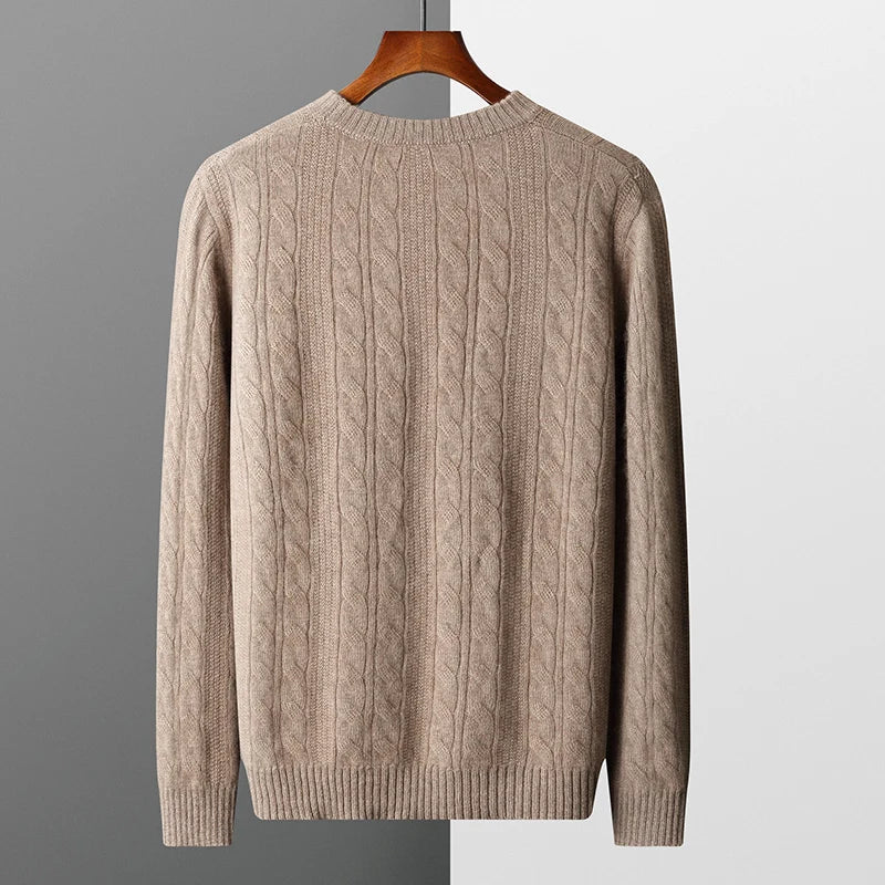 Ferro | Luxus Merino Kabelstrick-Pullover für Männer