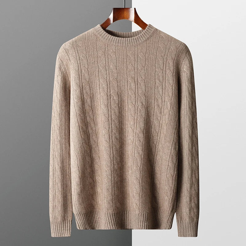 Ferro | Luxus Merino Kabelstrick-Pullover für Männer