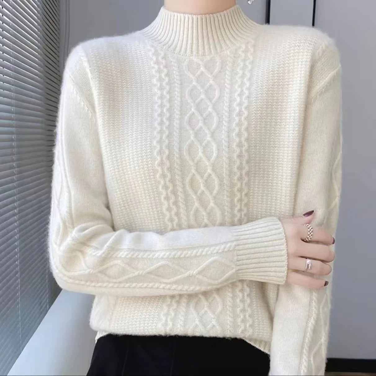 Aria | Kaschmir Zopfmuster Pullover