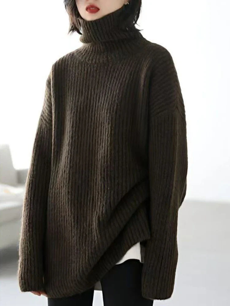 Althea | Kaschmir Oversized Ripp-Turtleneck