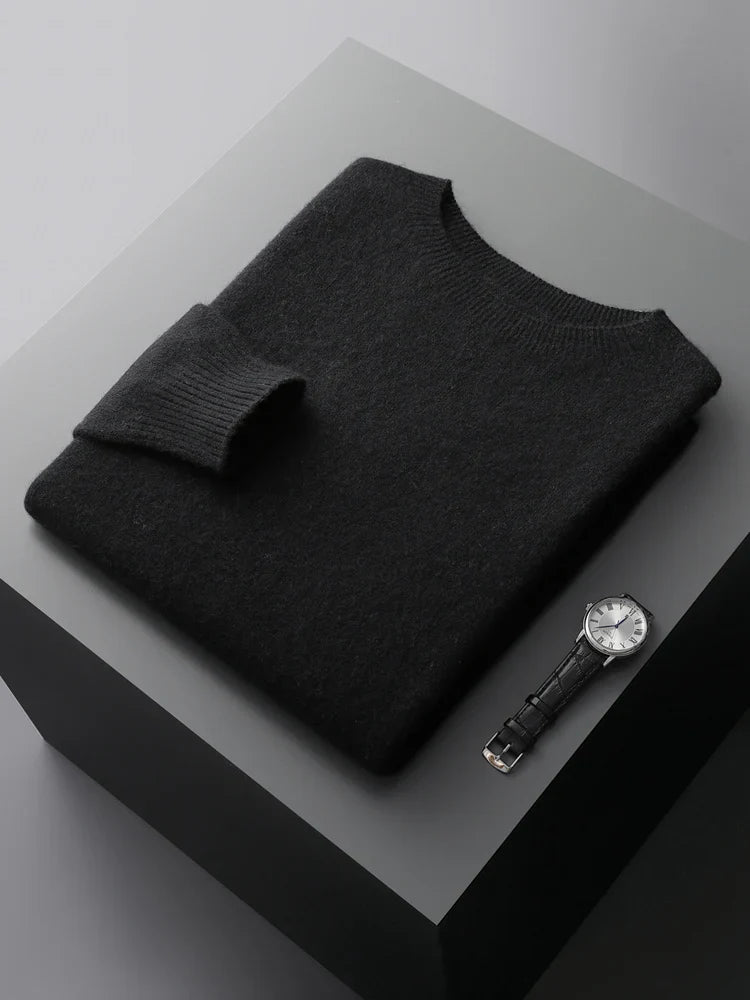 Lumen | Luxe Merino Rundhals-Pullover für Männer