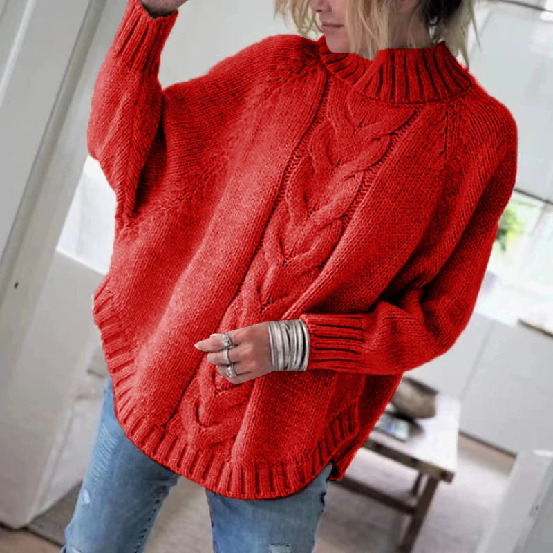 Lumina | Kaschmir Zopfstrick Poncho Pullover