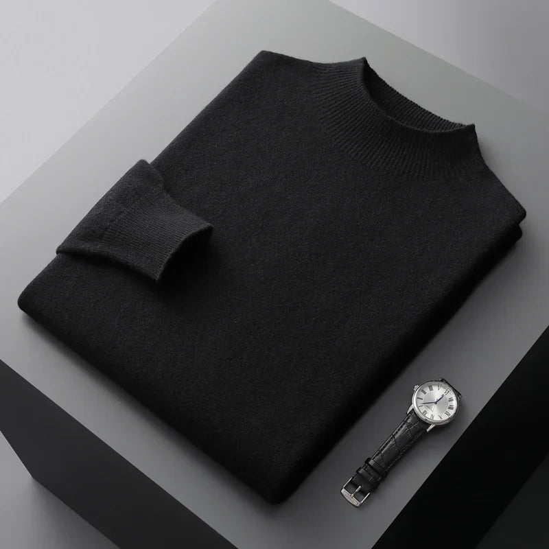 Verto | Pure Cashmere Mock Neck Pullover für Männer
