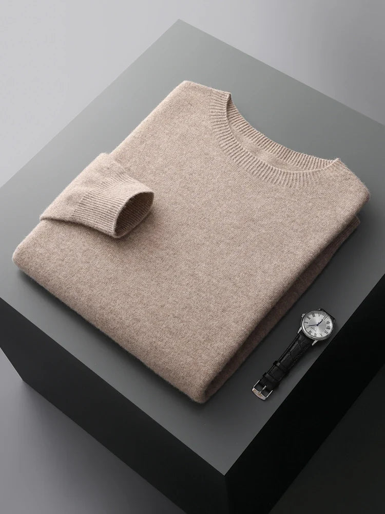 Lumen | Luxe Merino Rundhals-Pullover für Männer