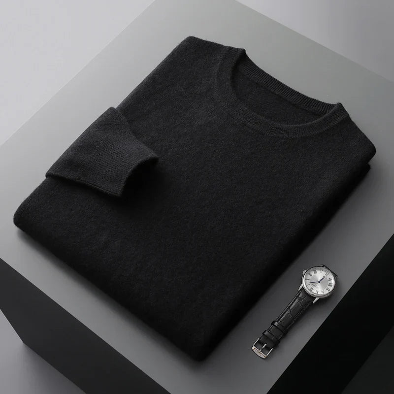 Solis | Luxuriöser Merino Rundhals-Pullover für Männer