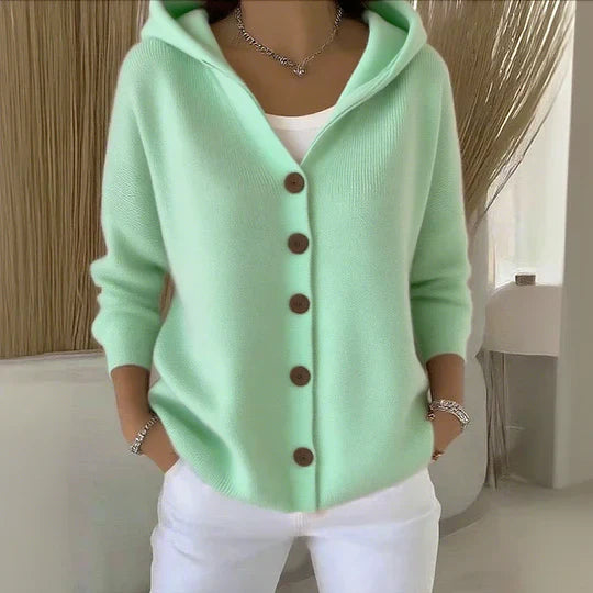 Elyssé | Trendige Strickjacke mit Kapuze