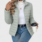 Aurelia – Elegante Lange Jacke mit Hohem Kragen